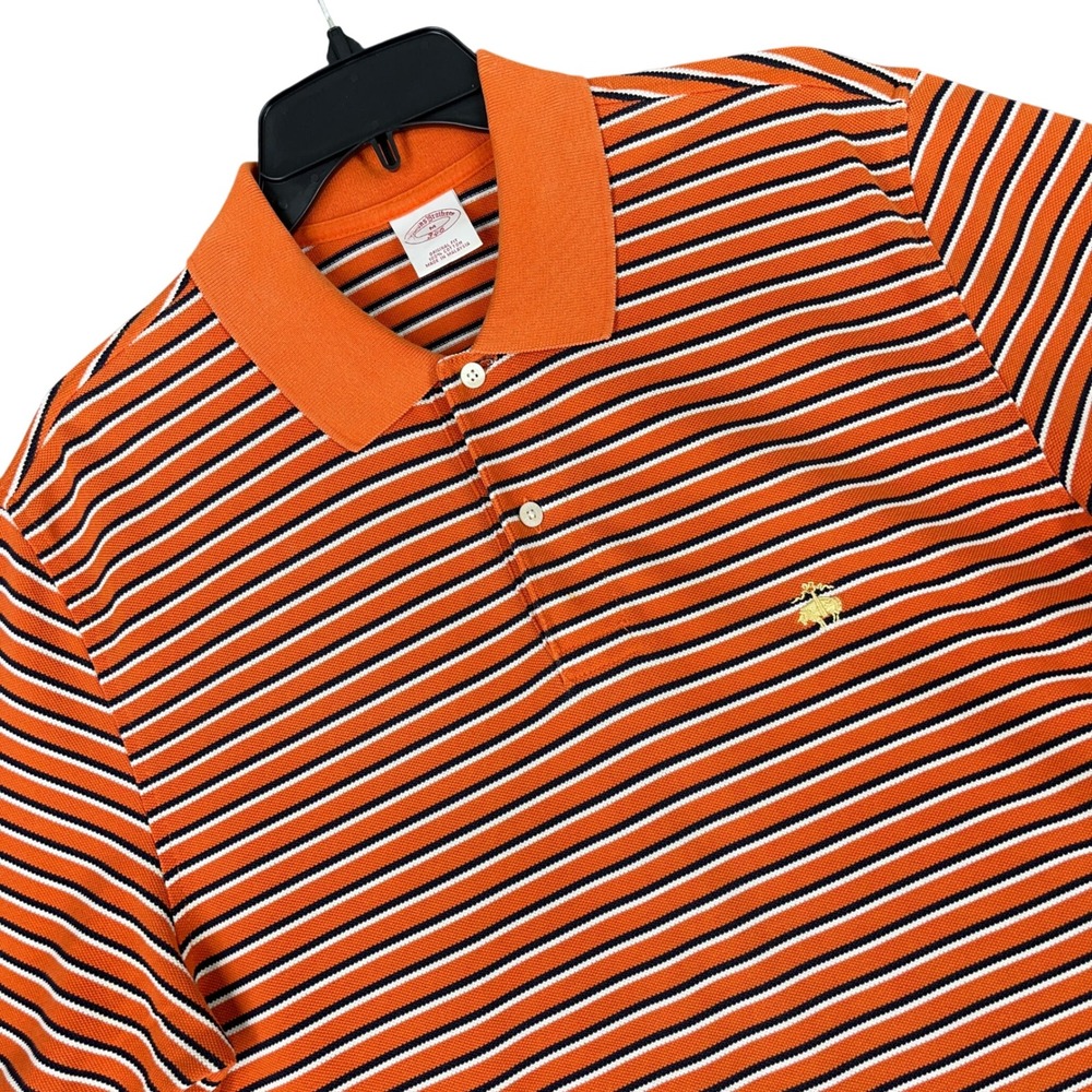 Brooks Brothers Original Fit Polo Shirt‎ Striped Casual Mens Medium